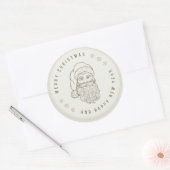 Beige lichtgroene  vrolijke kerst STICKER (Envelop)