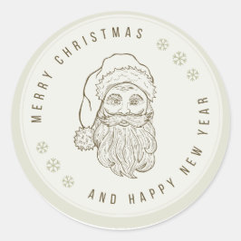 Beige lichtgroene vrolijke kerst STICKER
