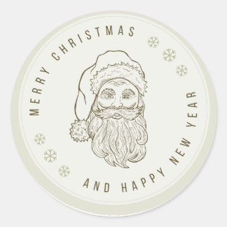 Beige lichtgroene  vrolijke kerst STICKER