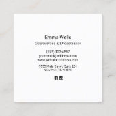 Beige LienenGeometric Pattern Calling Card Contactkaartje (Achterkant)