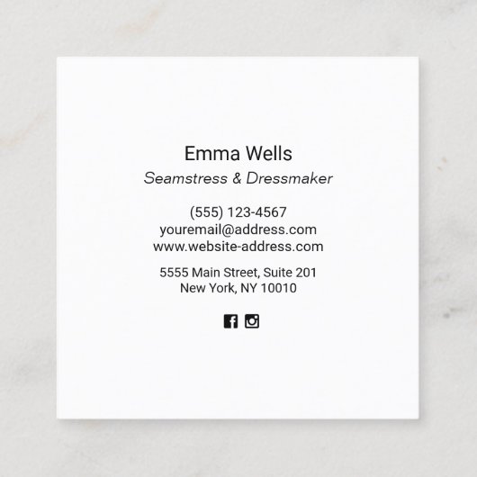 Beige LienenGeometric Pattern Calling Card Contactkaartje (Achterkant)