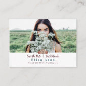 Beige Light Mauve Rozen Bat Mitzvah Save the Date Advieskaart (Voorkant)