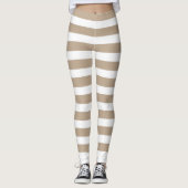 Beige lijn leggings (Voorkant)