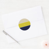 Beige, Limoen, Navy Color Block Monogram Ronde Sticker (Envelop)