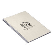 Beige Linen Black Royal Crest Crown Monogram Notitieboek (Rechterzijde)