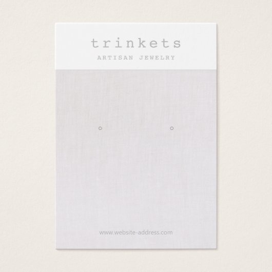 Beige Linen die juwelen-beeldschermkaart Visitekaartje (Voorkant)