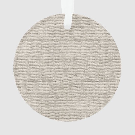 Beige Linen Fabric Witte NAAM Timeless Keepomwille Ornament (achterkant)