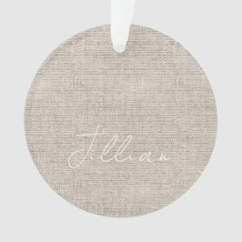 Beige Linen Fabric Witte NAAM Timeless Keepomwille Ornament