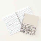 Beige Linen Floral | Gepersonaliseerde naam Notitieboek (Binnen)