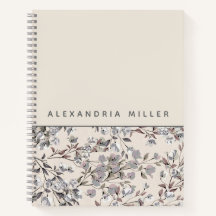 Beige Linen Floral | Gepersonaliseerde naam