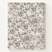 Beige Linen Floral | Monogram Initiaal Notitieboek (Achterkant)