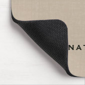 Beige Linen Gold Monogram Muismat (Hoek)