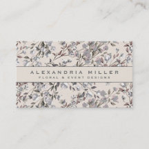 Beige Linen Gray Elegant Dainty Floral Pattern