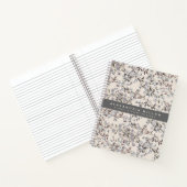 Beige Linen Gray Elegant Floral Pattern Notitieboek (Binnen)