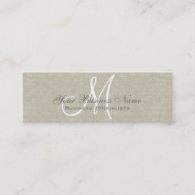 Beige Linen Gray Simple Plain Monogram