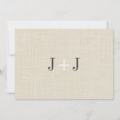Beige linen & Lace Doilie : Uitnodiging (Achterkant)