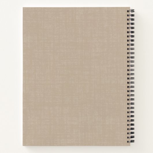 Beige Linen Luxury Gold Initiaal Logo Notitieboek (Achterkant)