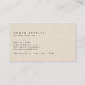 Beige Linen Minimal Monogram Clean Professional Visitekaartje (Achterkant)