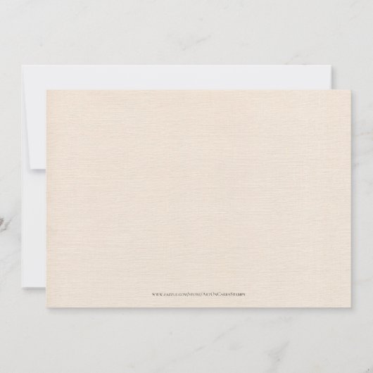 Beige linen Simple Black Script RSVP-kaart Kaart (Achterkant)