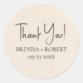 Beige linen Simple Script Welcome Sticker (Voorkant)