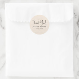 Beige linen Simple Script Welcome Sticker