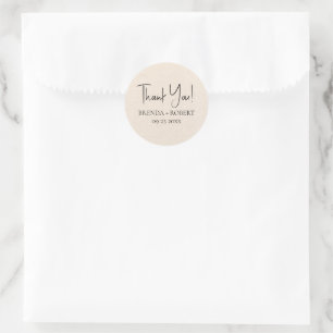 Beige linen Simple Script Welcome Sticker
