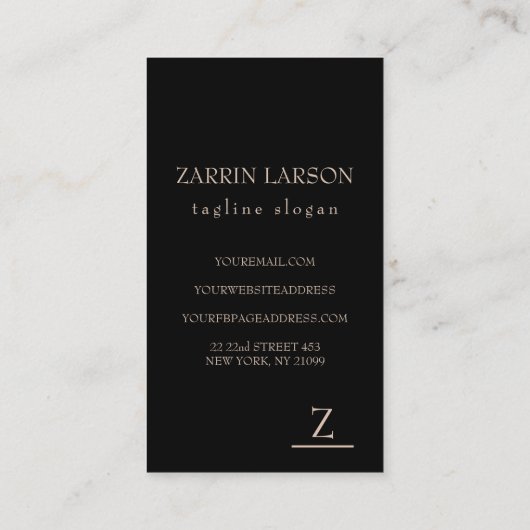 Beige Linen Texture Visitekaartje (Achterkant)