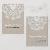 Beige Linen White Floral Lace Event Designer Visitekaartje (Voorkant / Achterkant)