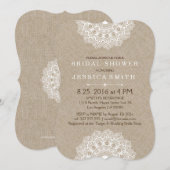 Beige Linen White Lace Vrijgezellenfeest Invite Kaart (Voorkant / Achterkant)