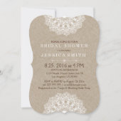 Beige Linen White Lace Vrijgezellenfeest Invite Kaart (Voorkant)