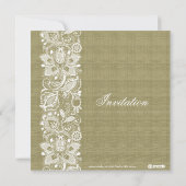 Beige Linen White Lace Vrijgezellenfeest Invite Kaart (Achterkant)