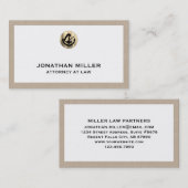 Beige Linnen Advocaat Visitekaartje (Voorkant / Achterkant)