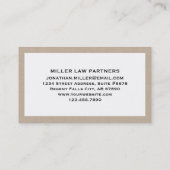  Beige Linnen Advocaat Visitekaartje (Achterkant)