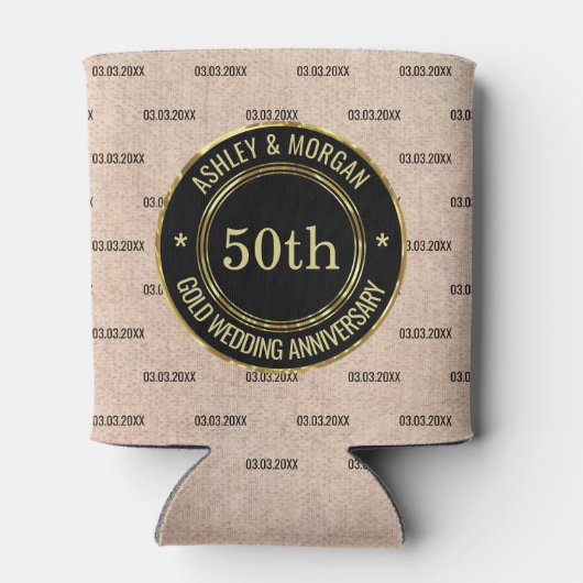 Beige Linnen Annivarsary Blikjeskoeler (Achterkant)