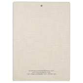 Beige Linnen Creme Textuur Eenvoudig Elegant Monog Klembord (Achterkant)