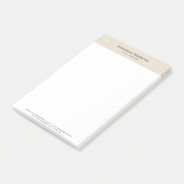 Beige Linnen Creme Textuur Eenvoudig Elegant Monog Post-it® Notes