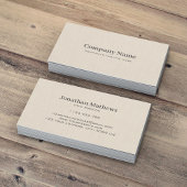Beige Linnen Creme Textuur Eenvoudig Elegant Monog Visitekaartje