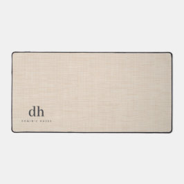 Beige Linnen Crème Textuur Minimaal Elegant Monogr Bureaumat