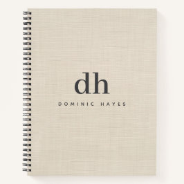 Beige Linnen Crème Textuur Minimalistische Elegant Notitieboek