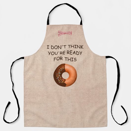 Beige Linnen en Donuts Schort (Voorkant)