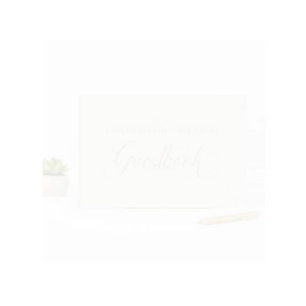 Beige Linnen Goud Gastenboek Script Typografie