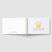 Beige Linnen Goud Gerechtigheid Logo Gastenboek (Volledig)