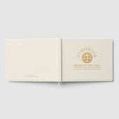 Beige Linnen Goud Gerechtigheid Logo Gastenboek (Volledig)