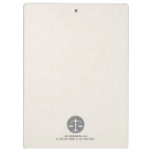 Beige Linnen Grijs Gerechtigheid Logo Klembord (Achterkant)