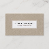 Beige linnen jute textuur witte achtergrond visitekaartje (Voorkant)