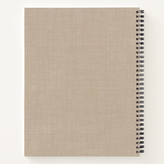  Beige Linnen Notitieboek met Gouden Logo (Achterkant)