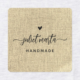 Beige linnen op maat gemaakte strijklabel voor amb labels