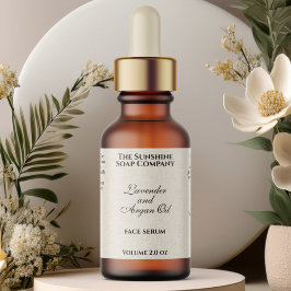 Beige linnen papier stijl cosmetica druppelaar fle etiket