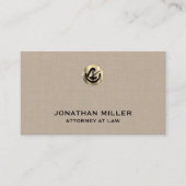  Beige Linnen Print Advocaat Visitekaartje (Voorkant)