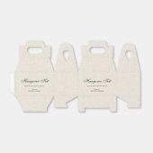 Beige linnen Simple Script kater herstelkit Bedankdoosjes (Uitgevouwen)